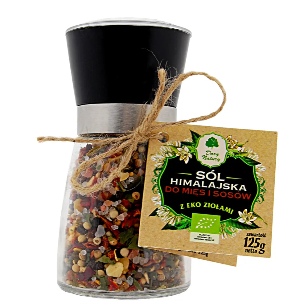 Sól Himalajska Młynek z Ziołami Bio do Mięs i Sosów 125 g Dary Natury